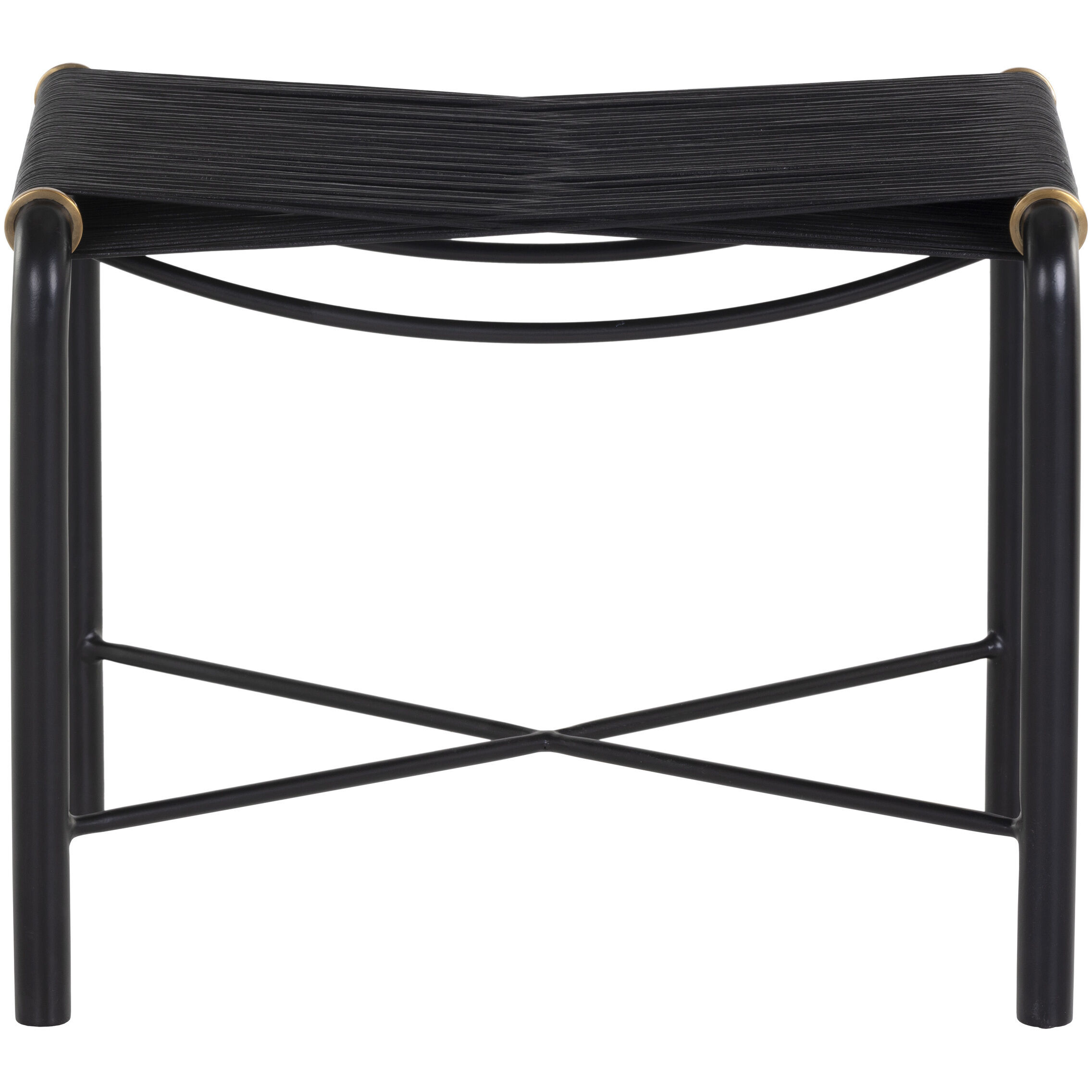 Riz 18.5 inch Black Leather Stool